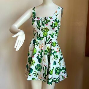 Ixiah cactus print dress, made in the USA